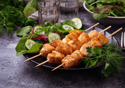 Big Rick's BBQ Chicken Kebabs made with Big Rick's Bar-B-Q Sauce